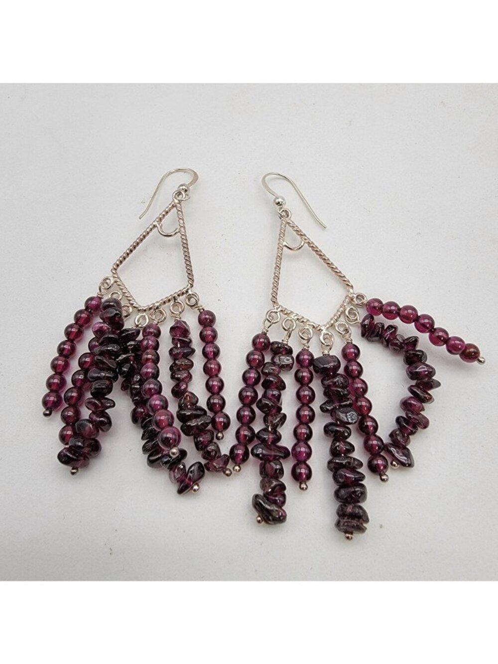 Jay King DTR Desert Rose Trading 925 Garnet Dangle Earrings - Picture 2 of 5